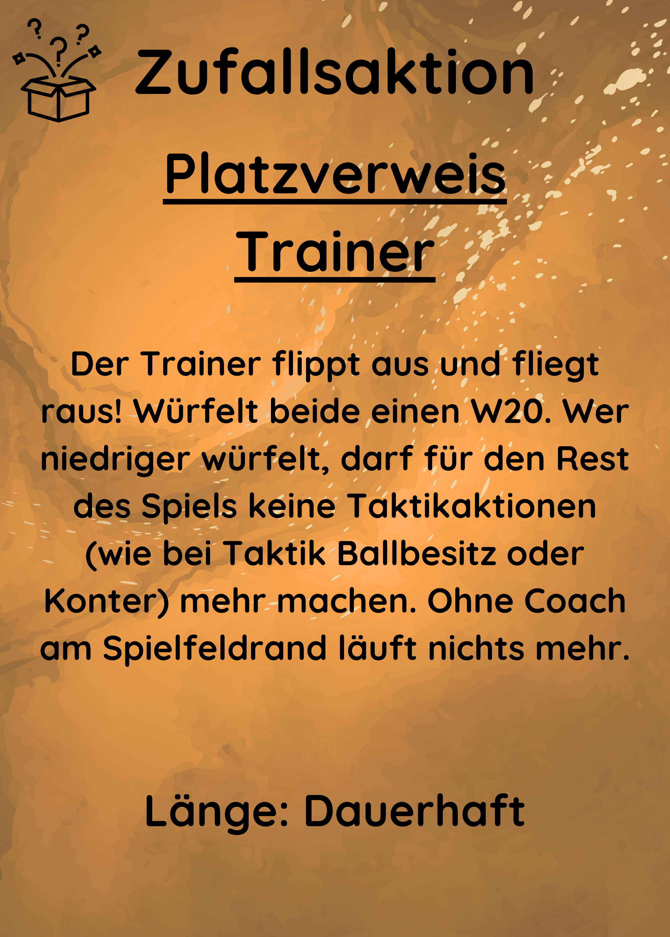 Platzverweis Trainer