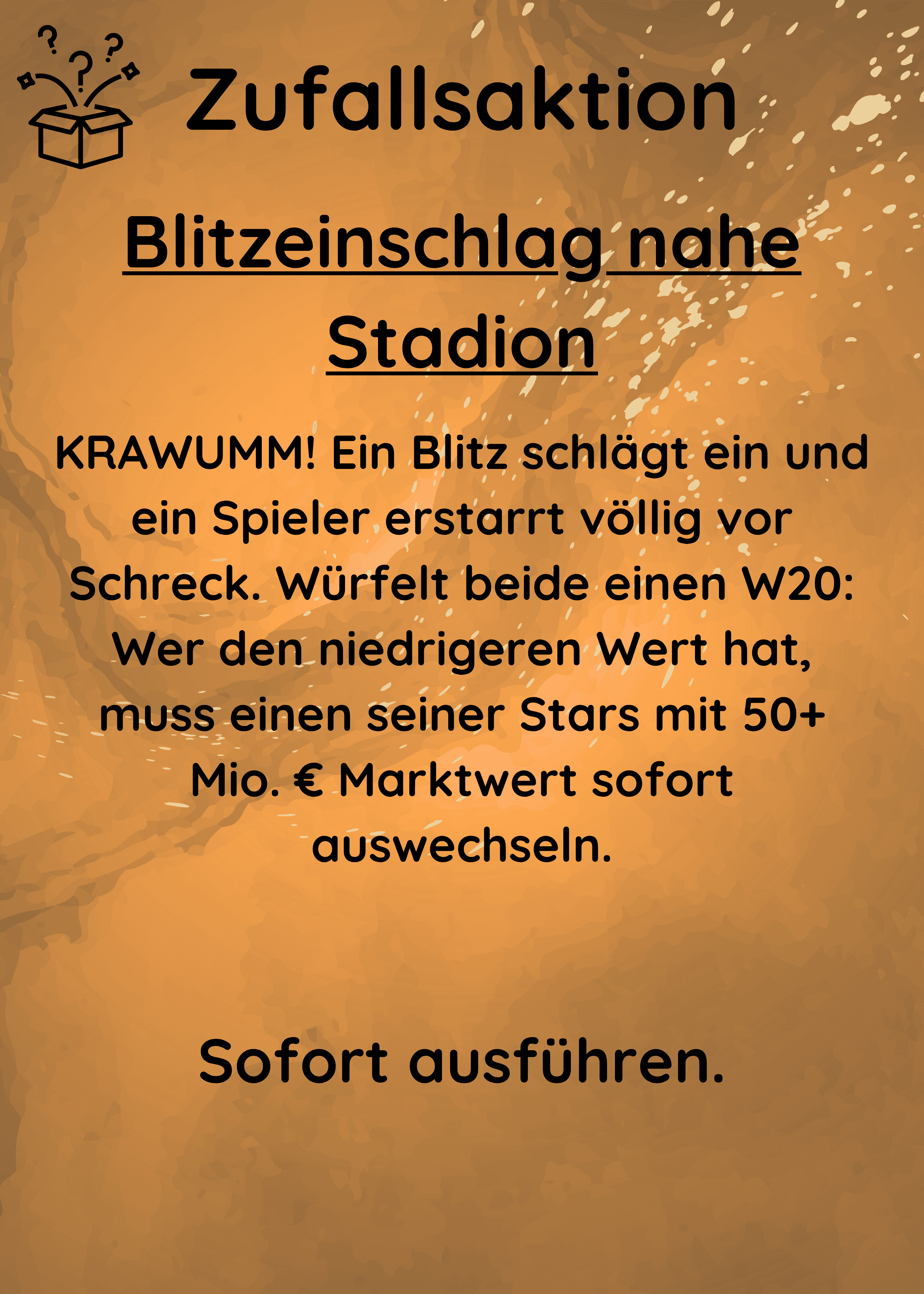 Blitzeinschlag nahe Stadion