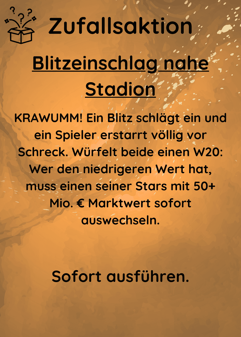 Blitzeinschlag nahe Stadion